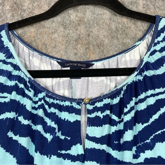 Lands End Tiger Print Resort Cruise Vacation Beach Casual Midi Sundress - Sz L - Picture 5 of 16